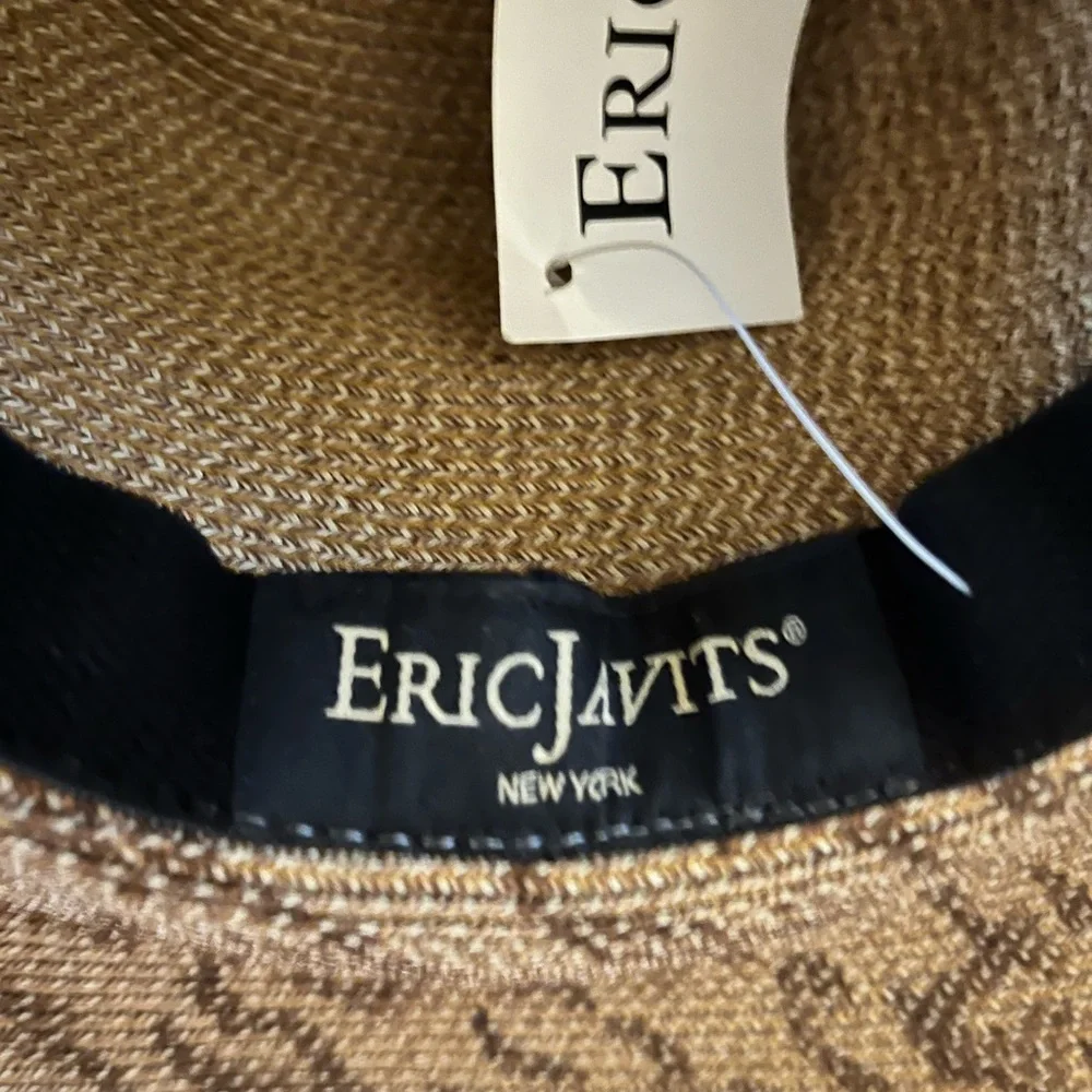 NWT Eric Javits Spotted Beauty Tan and Brown Leopard Patterned Hat - Picture 4 of 5
